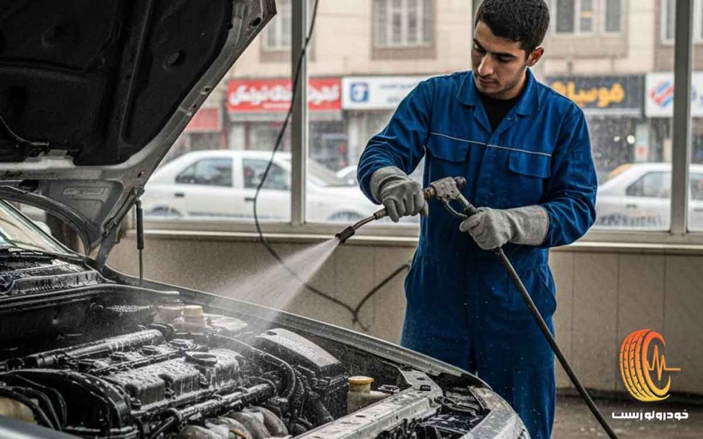 آموزش شست و شوی موتور خودرو