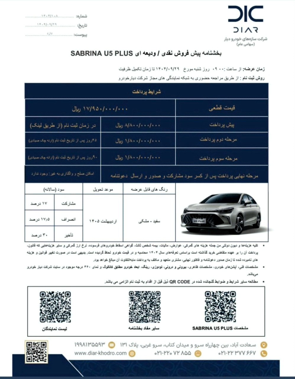 شرایط فروش بایک U5 پلاس آذر ۱۴۰۴ اعلام شد