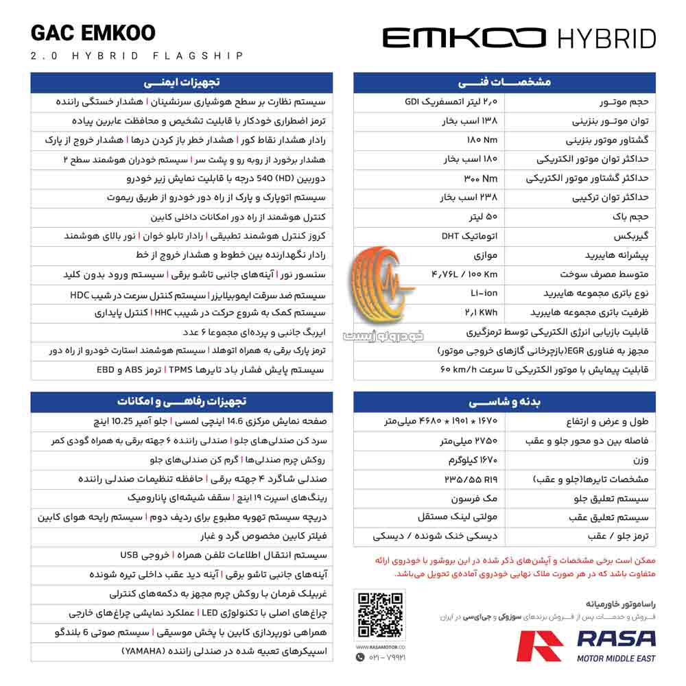 کاتالوگ گک امکو هیبرید راسا موتور خاورمیانه