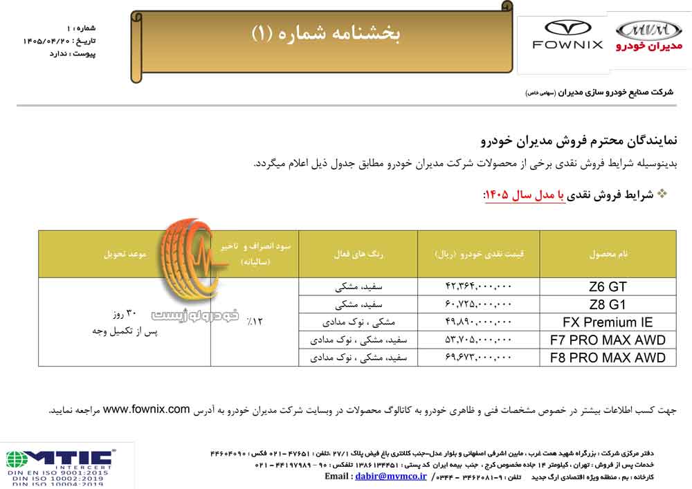 شرایط فروش فونیکس در تیر ۱۴۰۵